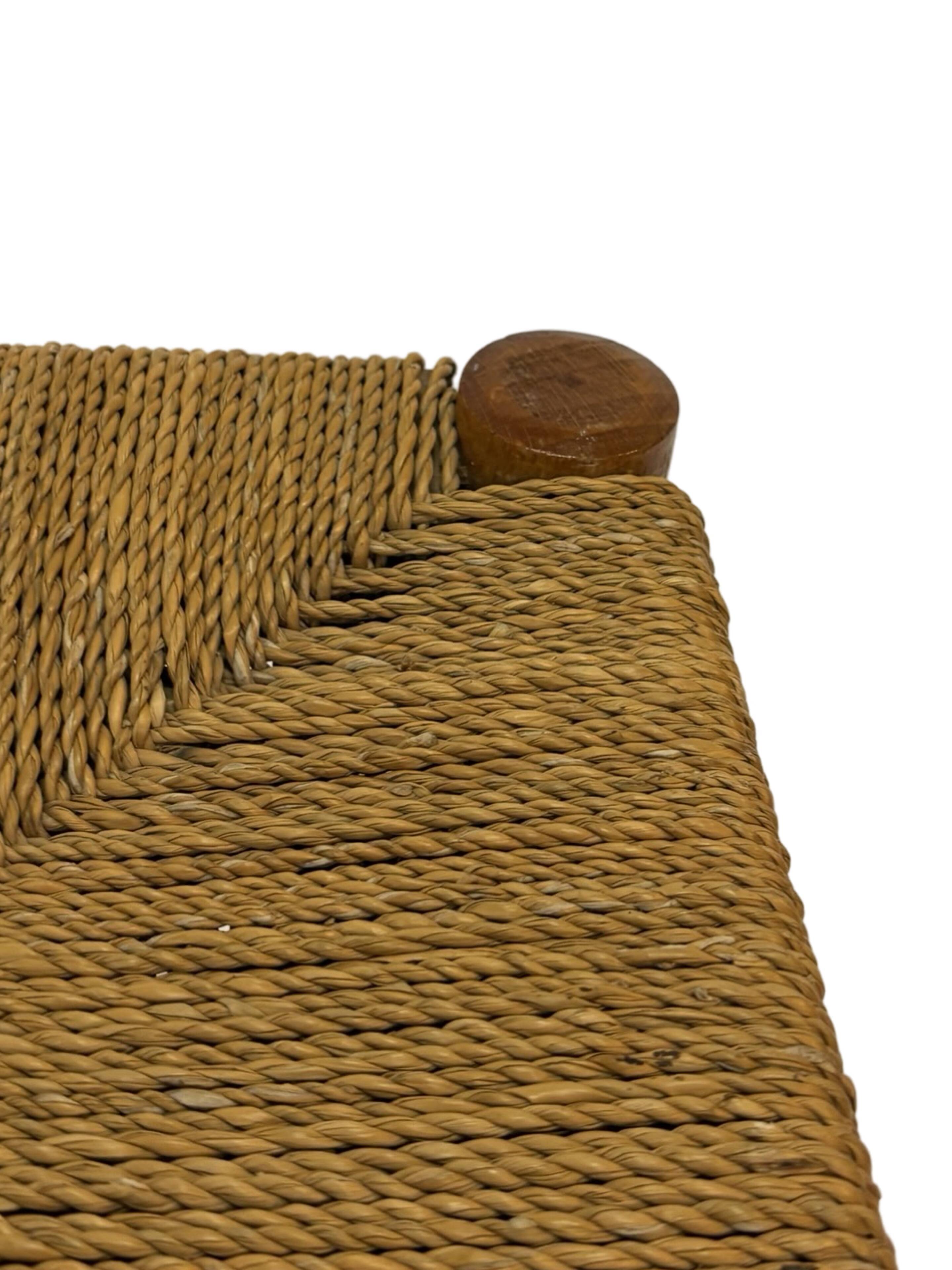 Vintage Stool Danish Papercord Rope Stool Mid Century