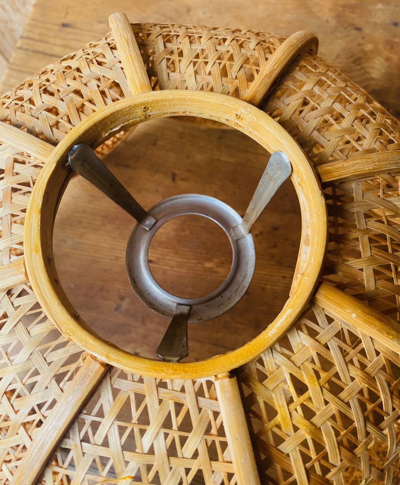 Paire de Suspension en rotin vintage