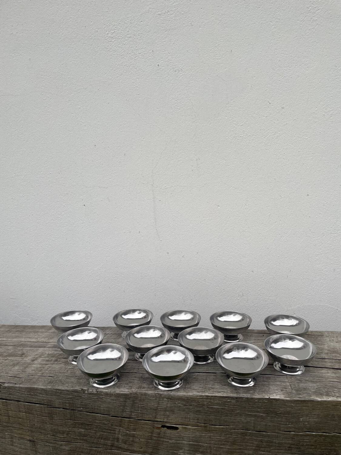 12 stainless steel cups 1970