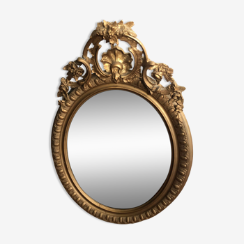 Miroir ovale à fronton, 100x70 cm