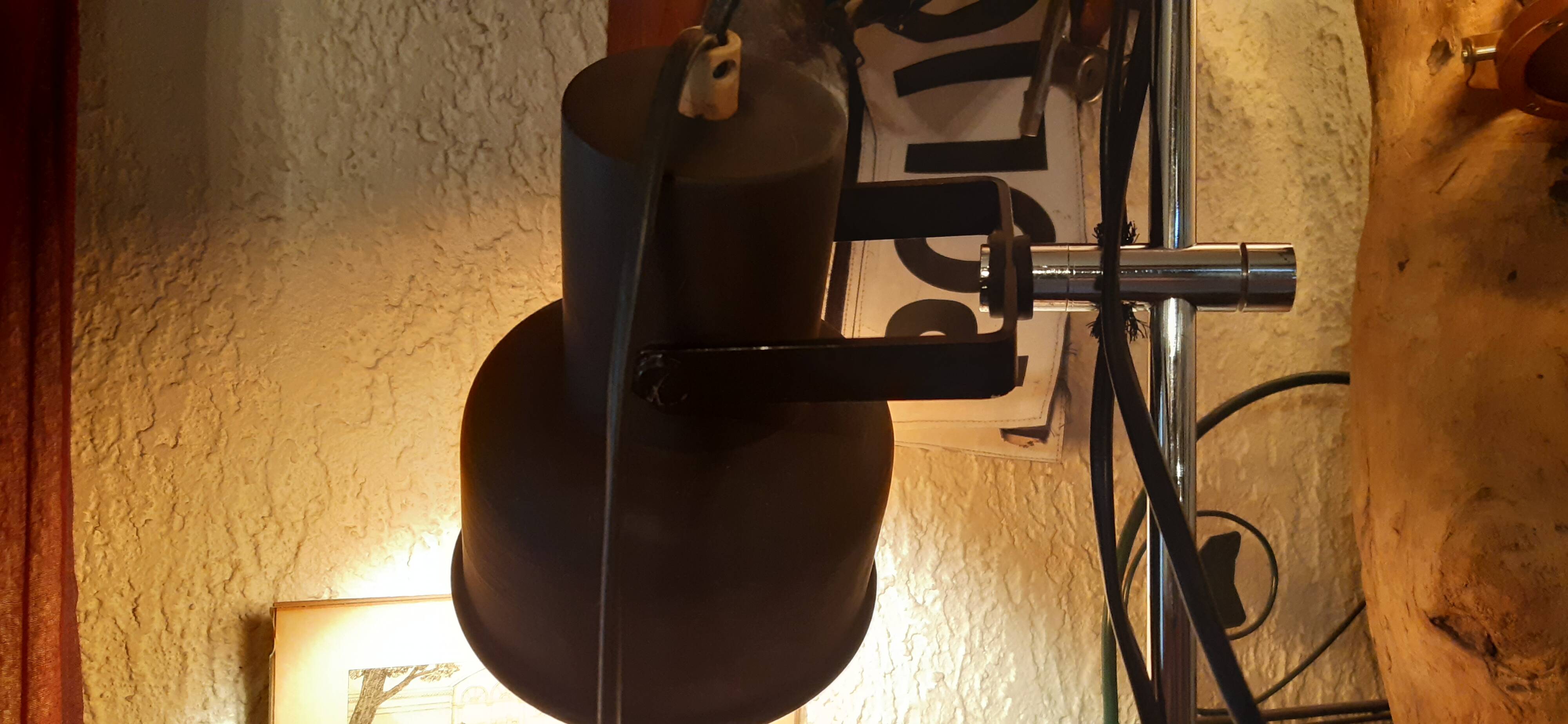 Authentic 70s floor lamp with 2 adjustable black lampshades