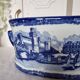 Large 20th century English glazed and enamelled earthenware planter