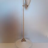 Suspension rises and falls - Opaline and fluted glass - 1930