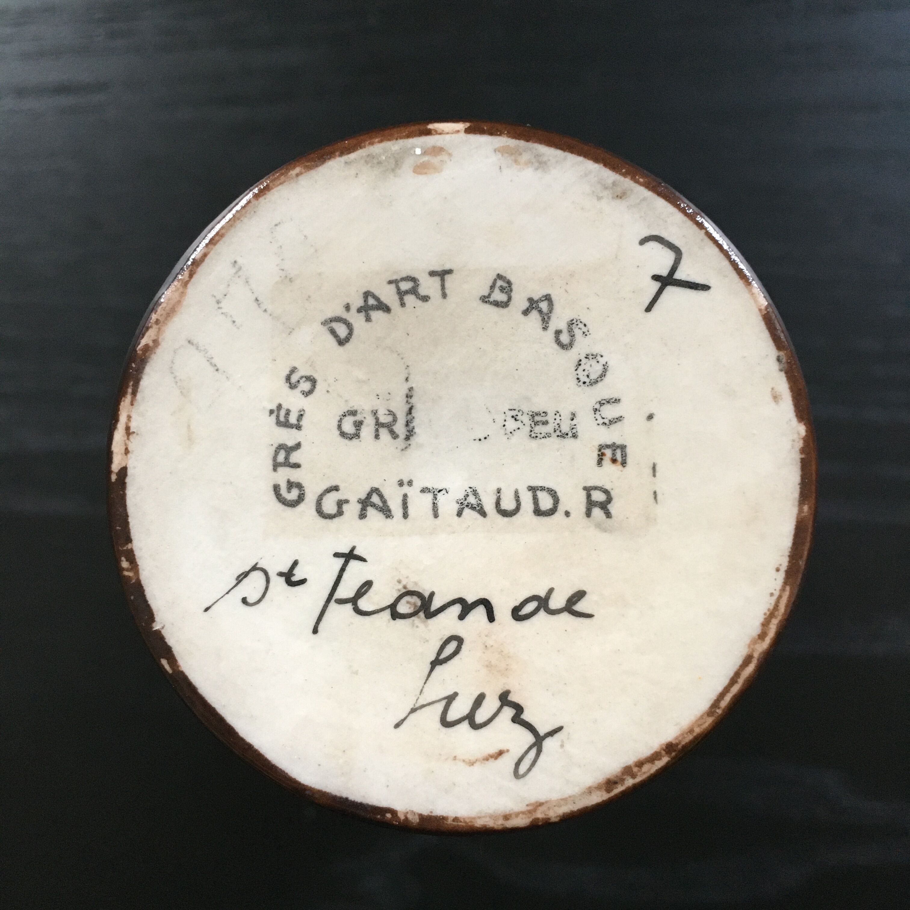 Basque art stoneware vase