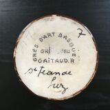 Basque art stoneware vase