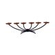 Metal candlestick with forged copper plates – metalwork, Scandinavia, 1970s