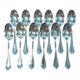 Set of 12 silver-plated metal soup spoons
