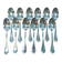 Set of 12 silver-plated metal soup spoons
