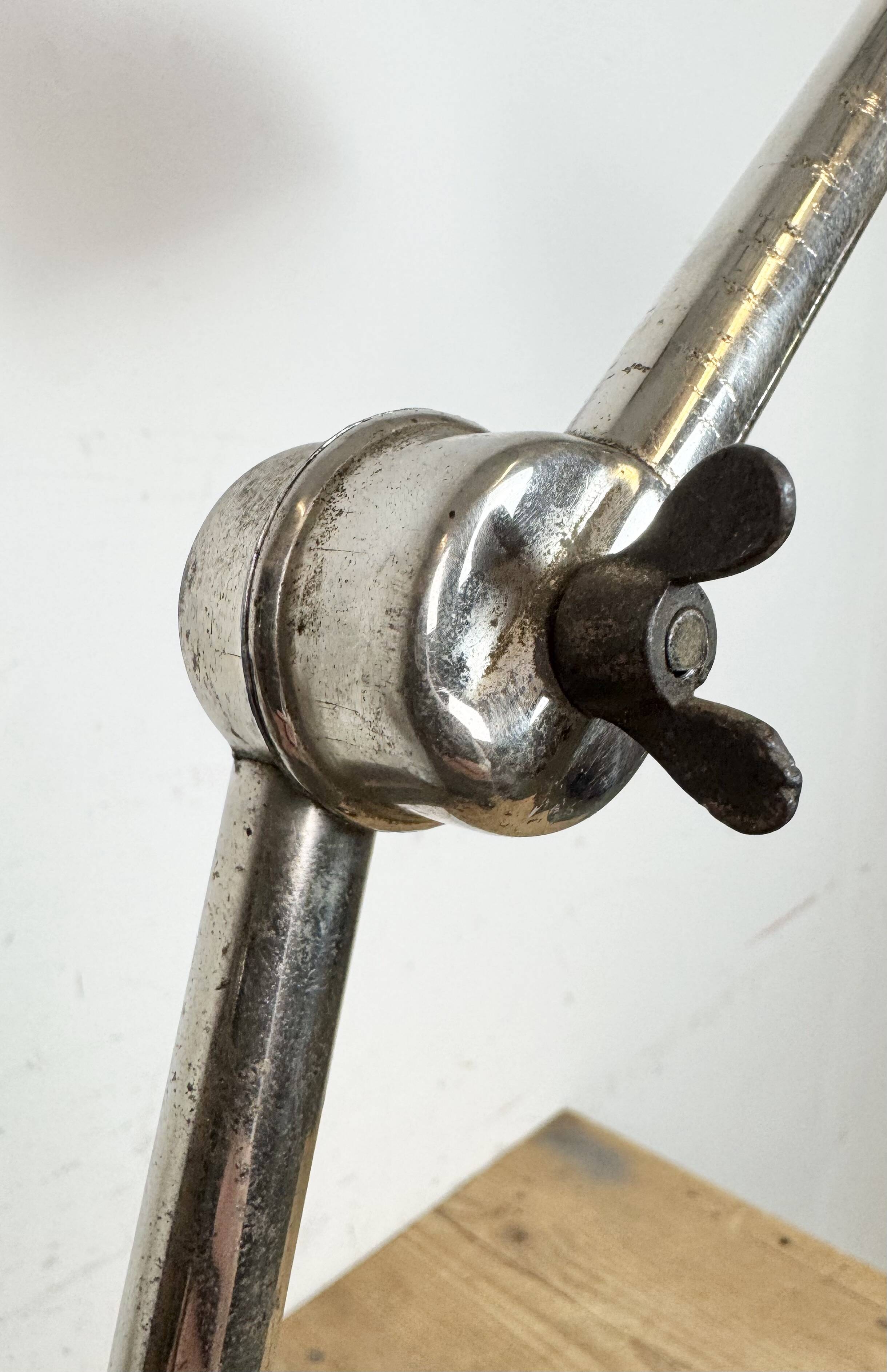 Industrial Workshop Black Enamel Desk Lamp, 1950s