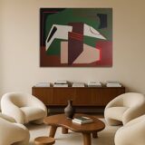 Abstract on geometric canvas 100x81cm by Bodasca