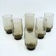 6 smoked brown glasses - Tivoli Luminarc Arcoroc France - vintage 70s