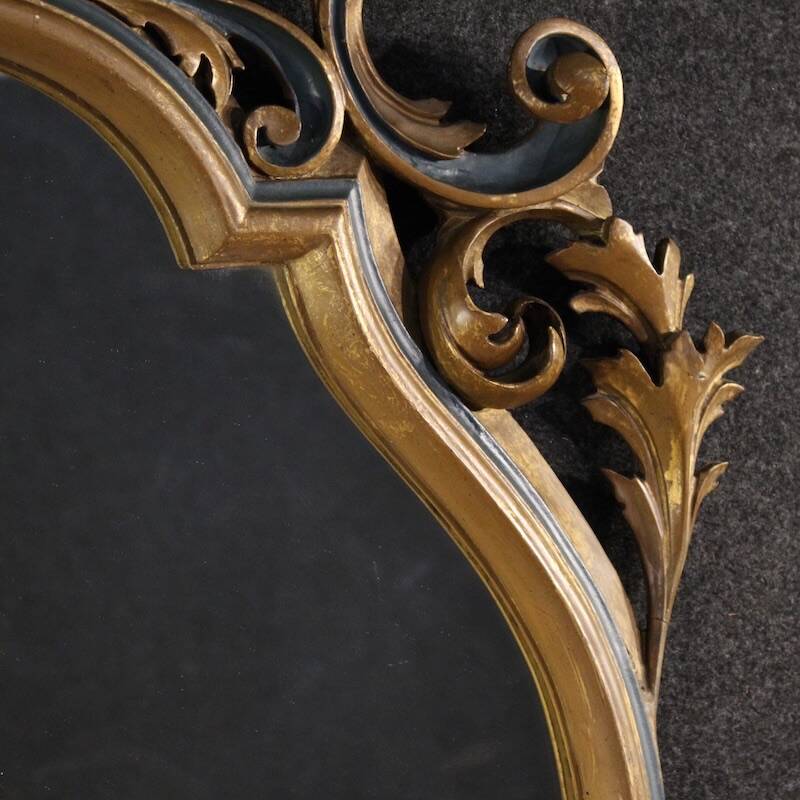 20th century Italian lacquered and gilded Louis XV style mirror