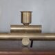 vintage candle holder, signed bronze candle holder, modernist, brutalist