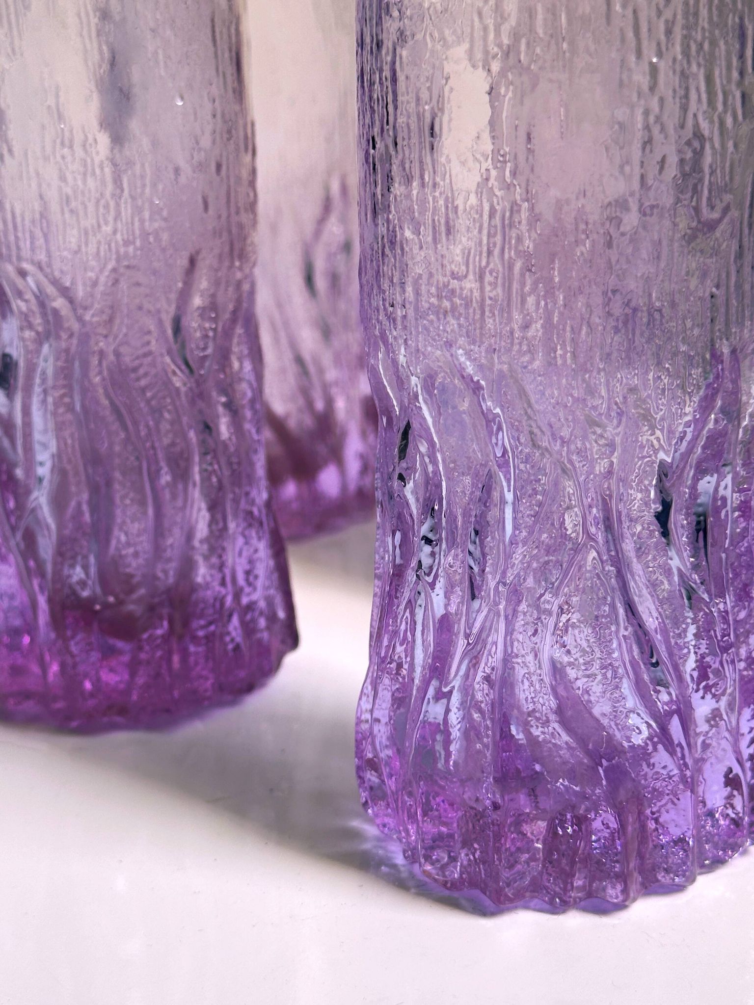 6 verres à long drink Alexandrite - Italie des années 1970