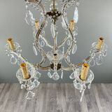 Crystal and brass chandelier, early 20th century