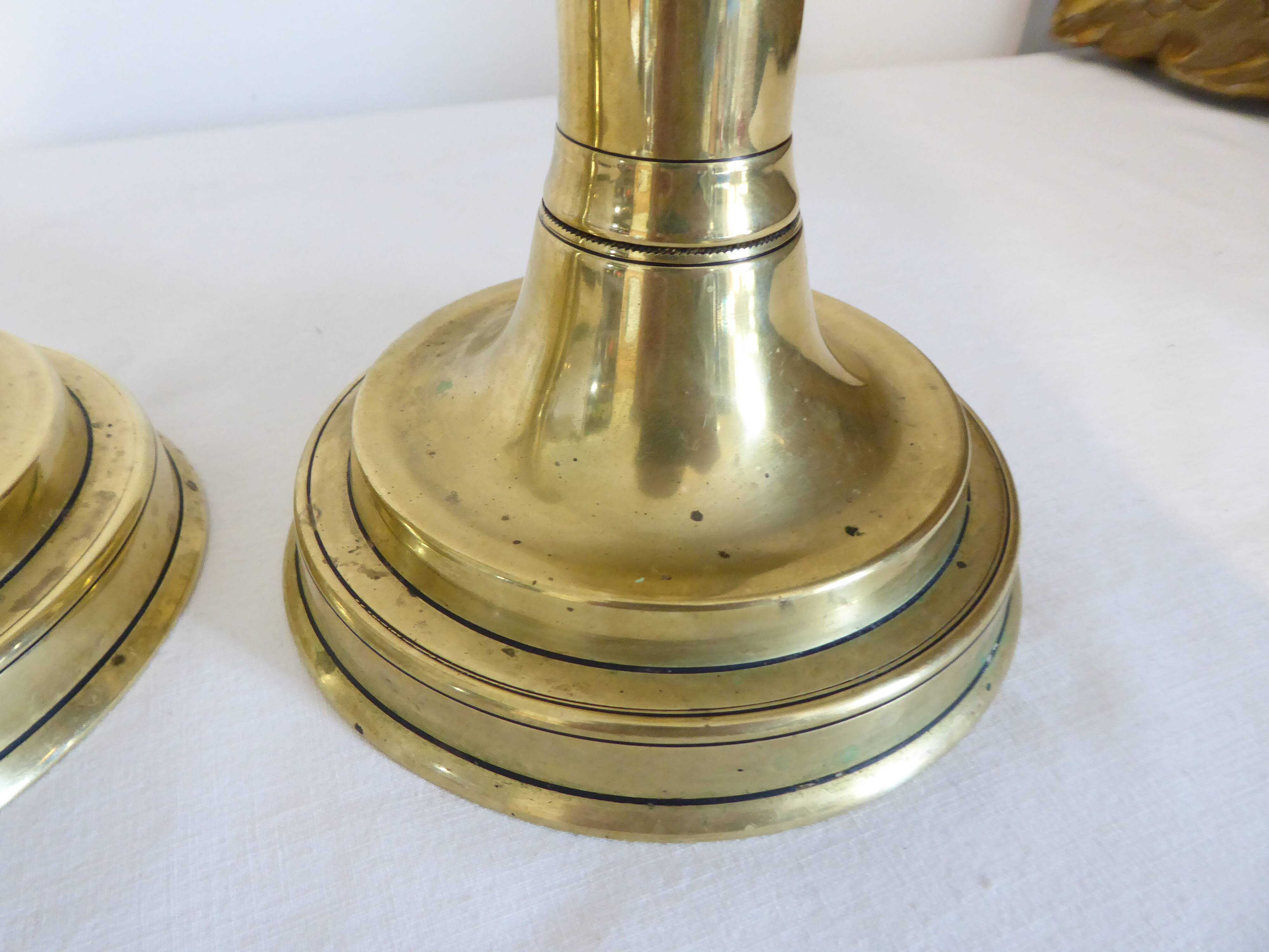Pair of brass candlesticks
