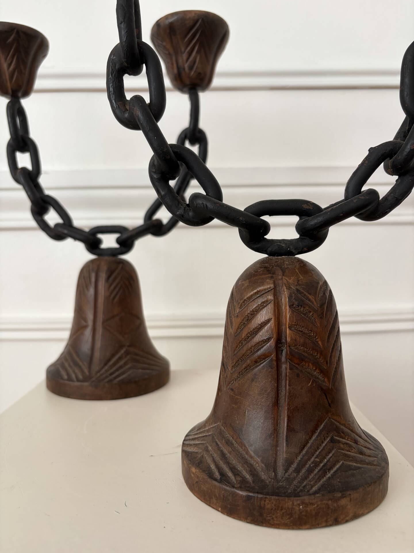 Brutalist pair of candlesticks
