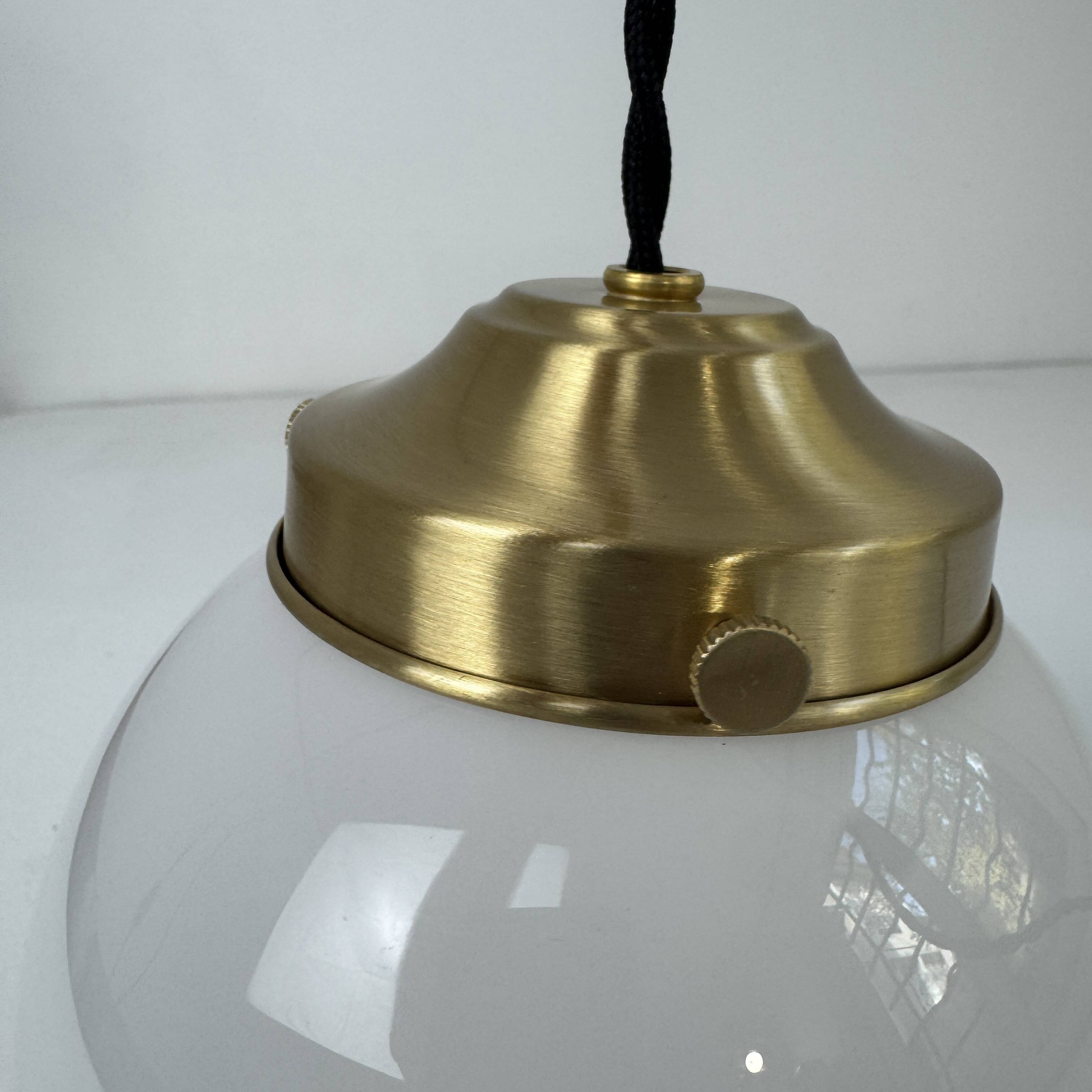 Pair of vintage opaline hanging lights 13 cm