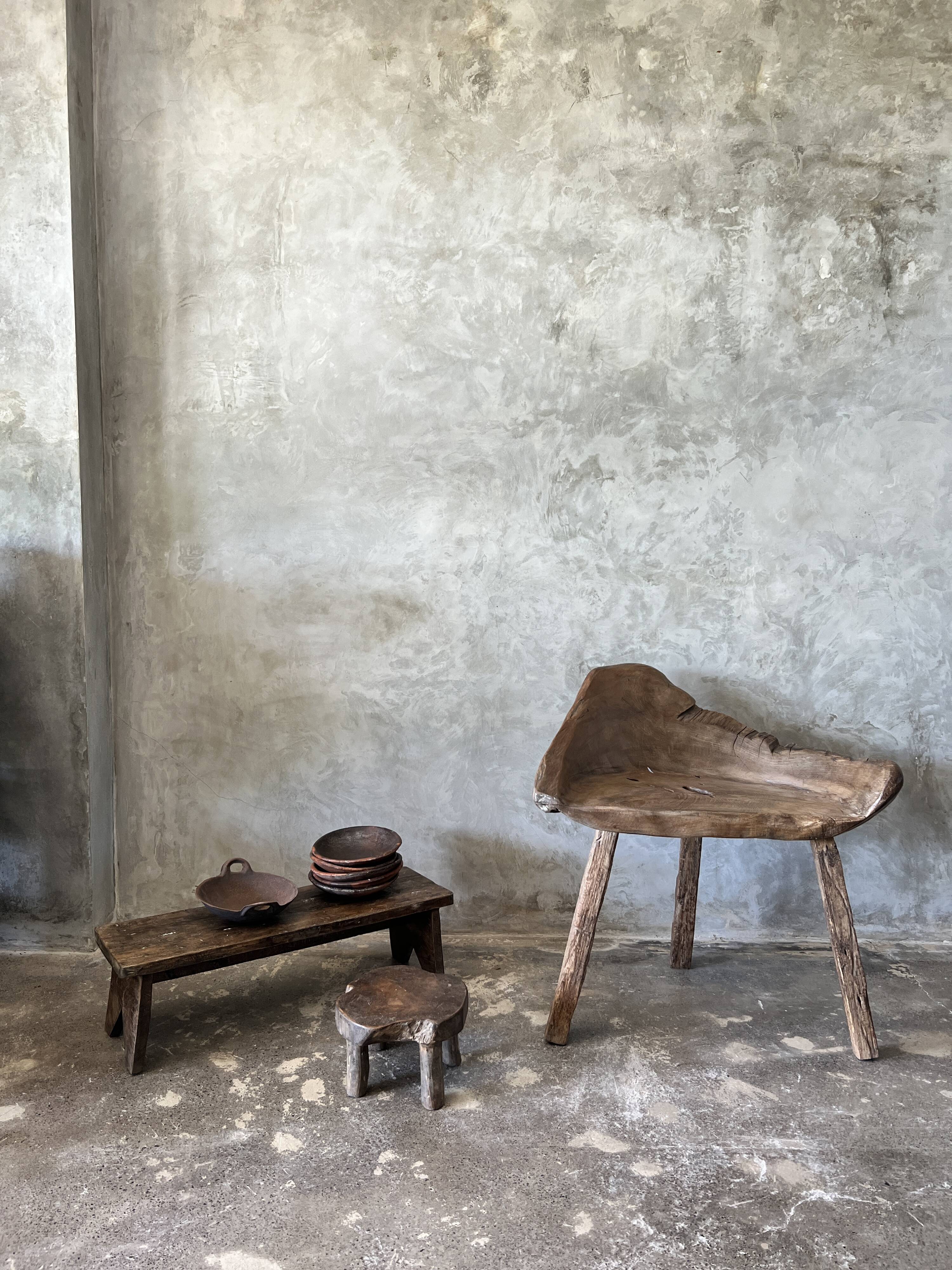 Small low Asian bench in upcycled old teak H:20 l:28 L70