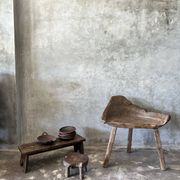 Petit banc bas asiatique en teck ancien upcyclé H:20 l:28 L70
