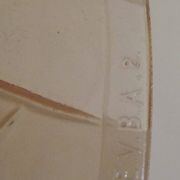 French Art Deco Stamped S.E.V.B.A Pink Glass Platform Floral Design 5553