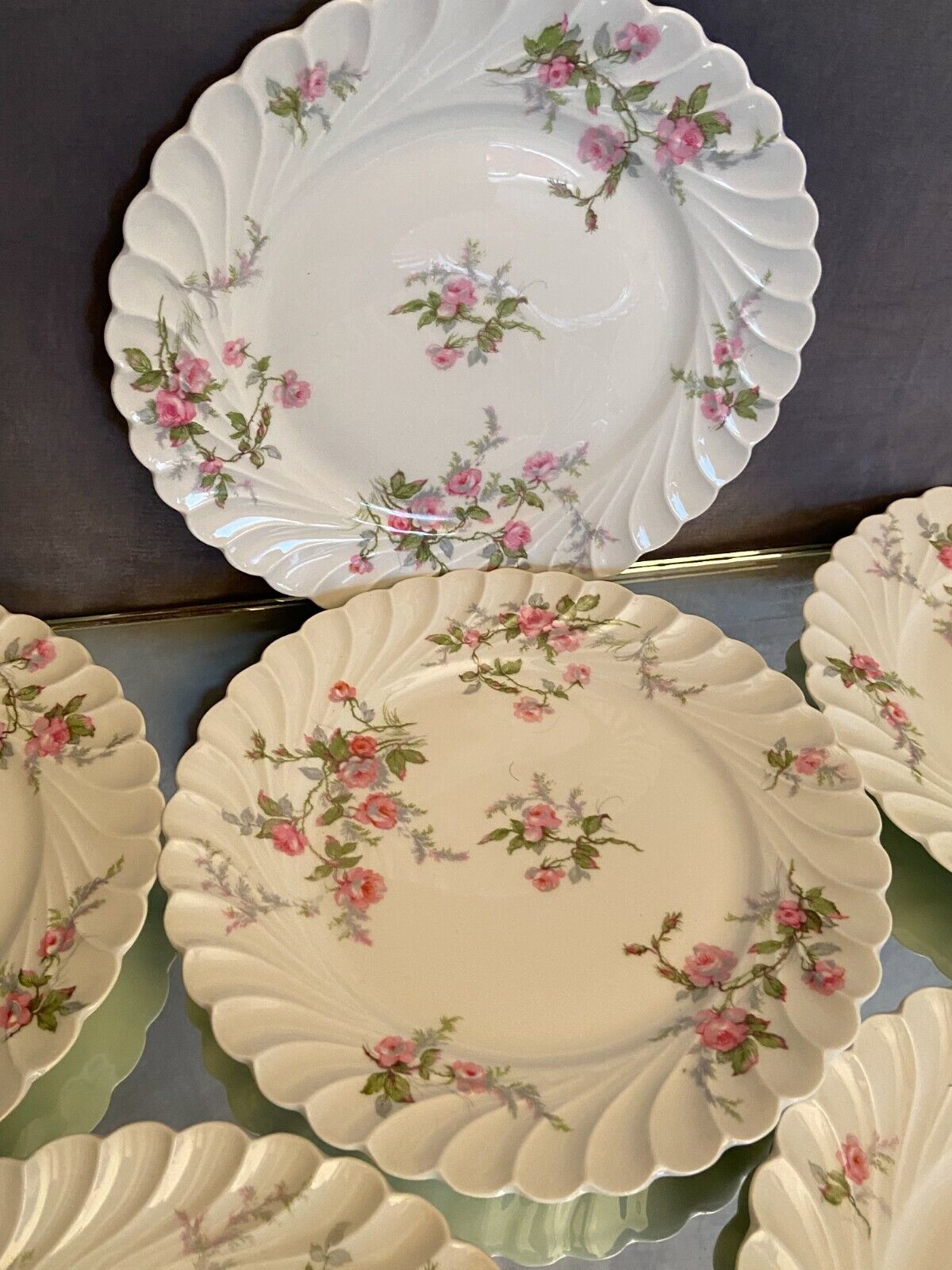 16 Limoges porcelain dessert plates signed Haviland décor Sylvie