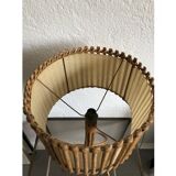 Vintage rattan tripod lamp