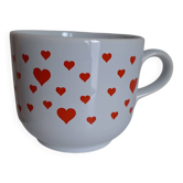 Grand Mug tasse Staffordshire England cœurs hearts red and white, parf