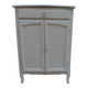 Small vintage buffet reimagined in pearl grey, wooden top.