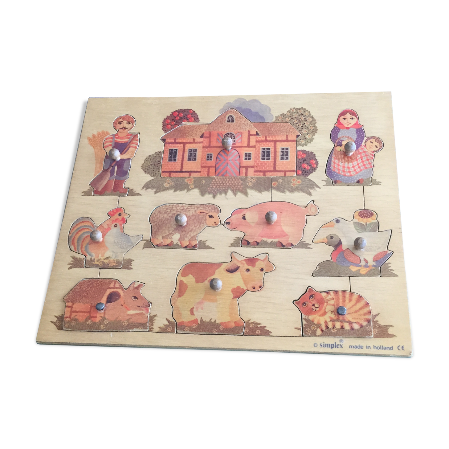 Puzzle en bois theme la ferme marque simplex