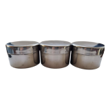 Set of 3 round vintage stainless steel boxes