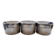 Set of 3 round vintage stainless steel boxes