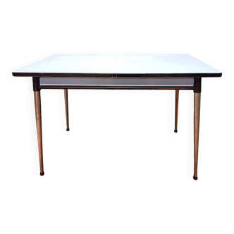 blue formica table