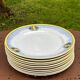 Set of 10 flat plates Boch Frères La Louvière – Art Deco fruit design