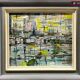 Large oil on canvas a. wurlod view of a port