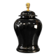 Black glazed ceramic table lamp