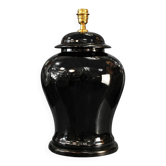 Black glazed ceramic table lamp