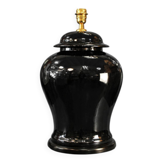 Lampe de table en céramique émaillée noire