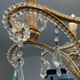 Old Venetian chandelier with Bohemian crystal tassels and gilded wood