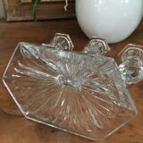 Three-pointed glass candlestick