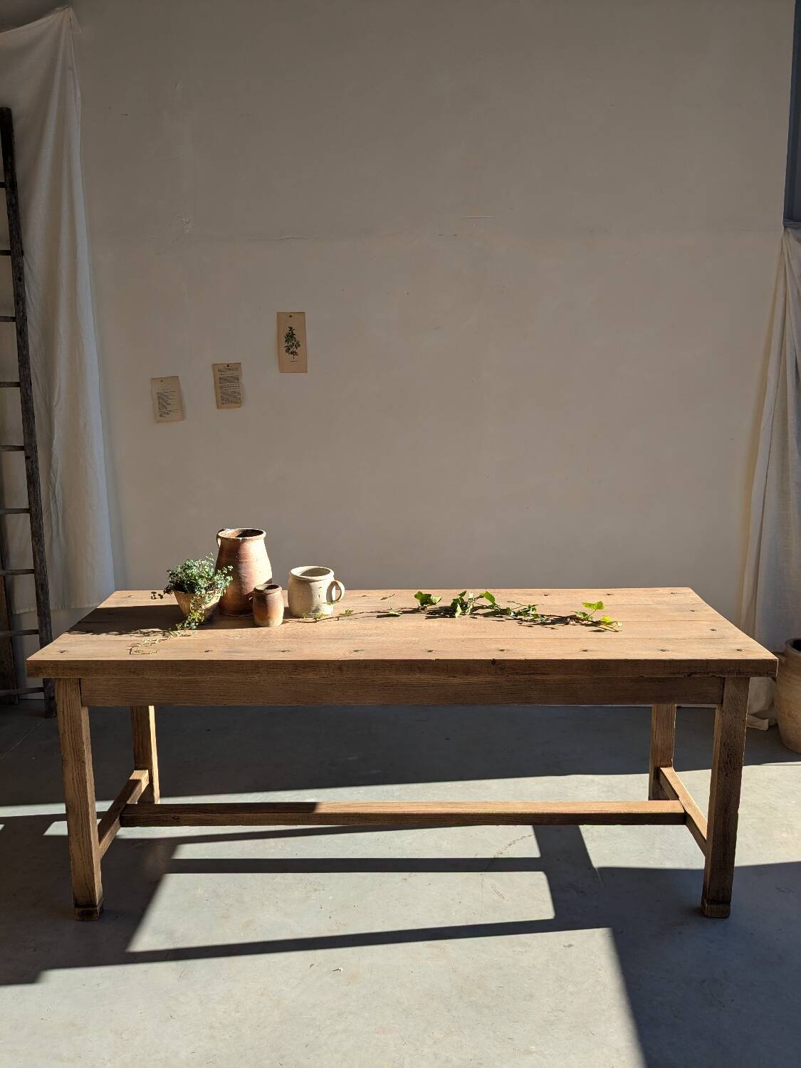 Solid wood farmhouse table