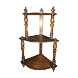 19th century fruit wood corner shelf