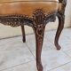 Louis xv office armchair, carved, cane, leather trimmed