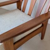 Teak and wool armchair