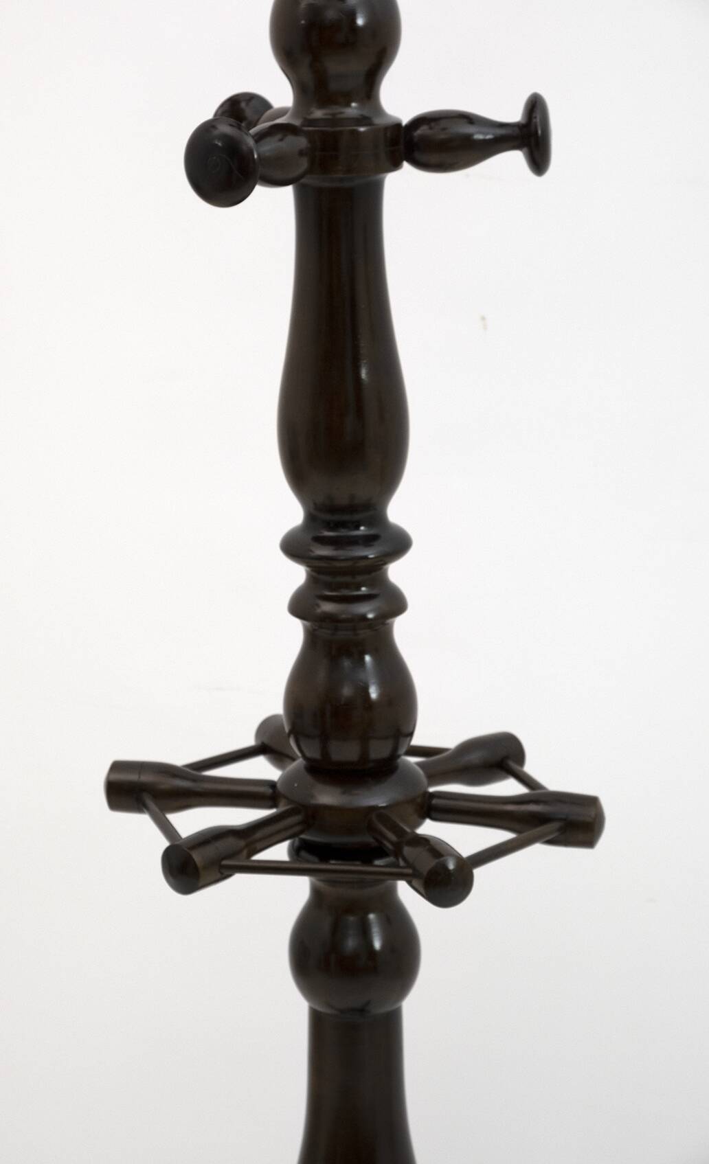 Mid-Century Modern Italian Walnut Floor Coat Hanger with Umbrella Stand, 50