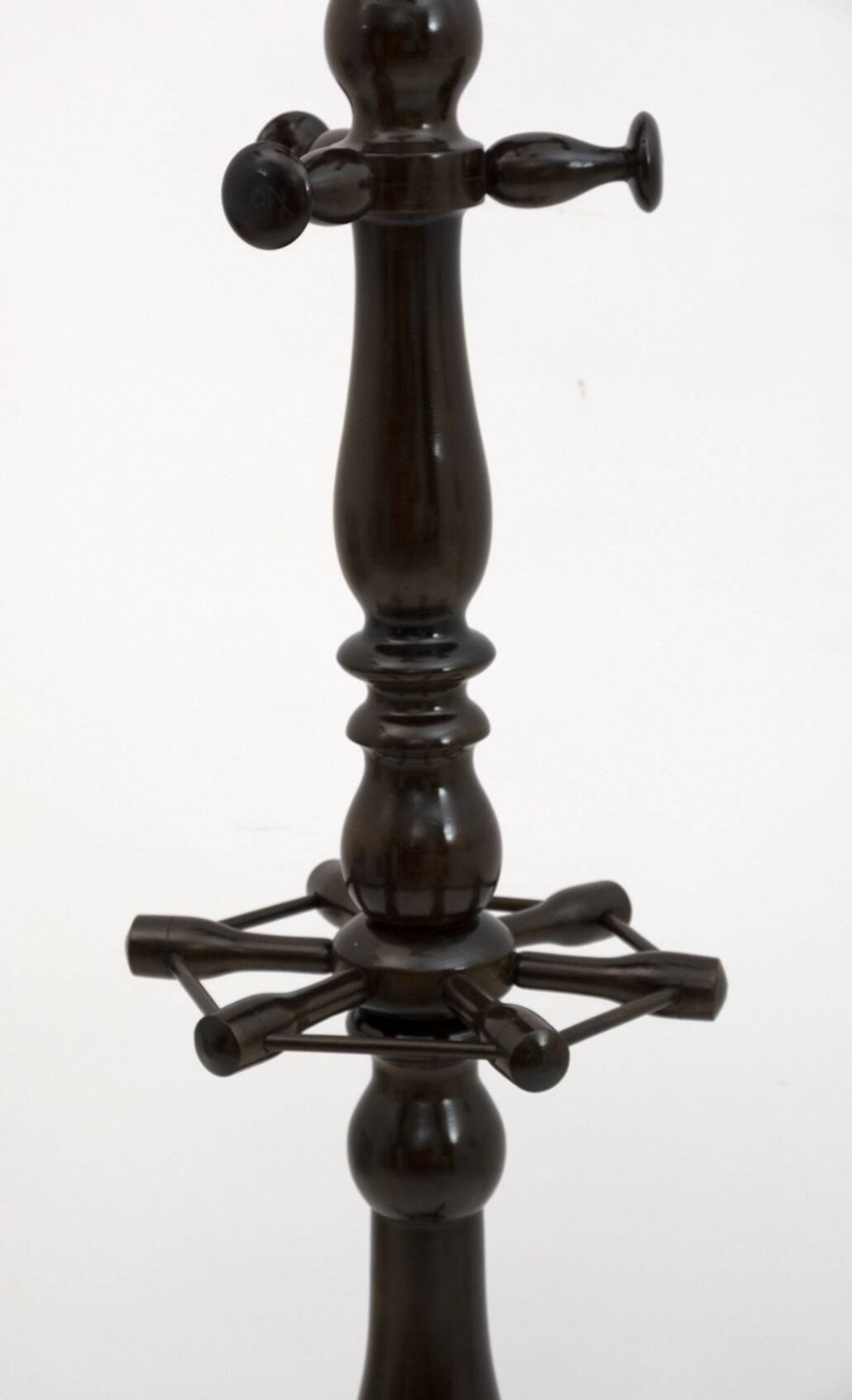 Mid-Century Modern Italian Walnut Floor Coat Hanger with Umbrella Stand, 50