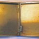 Art deco cigarette case, silver and vermeil and blue enamel