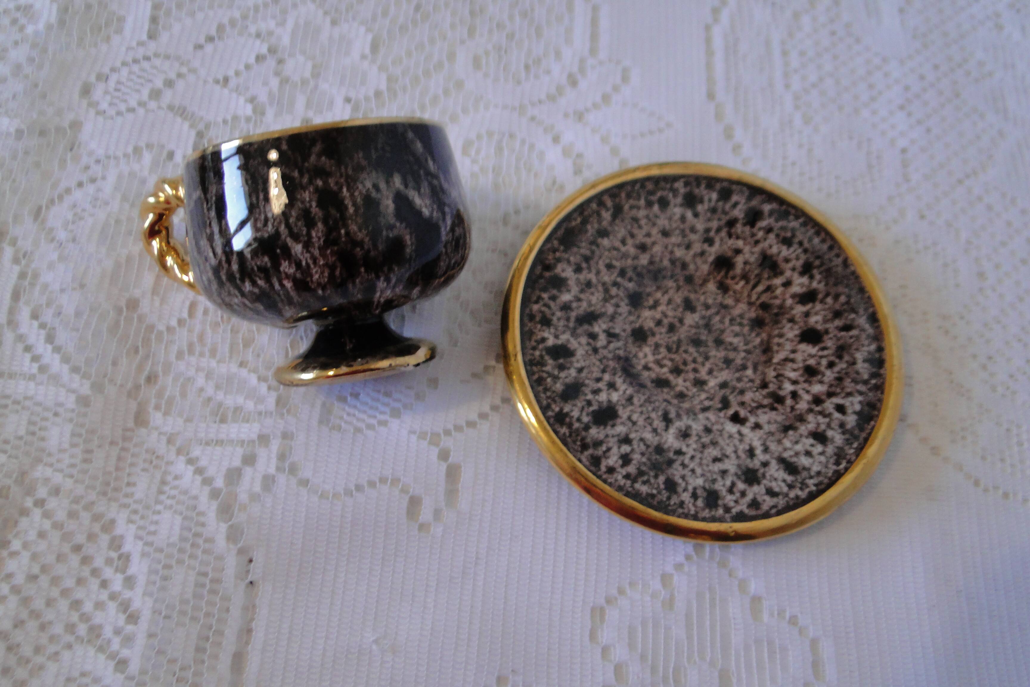 Vallauris marius giurge ceramic coffee cup and saucer