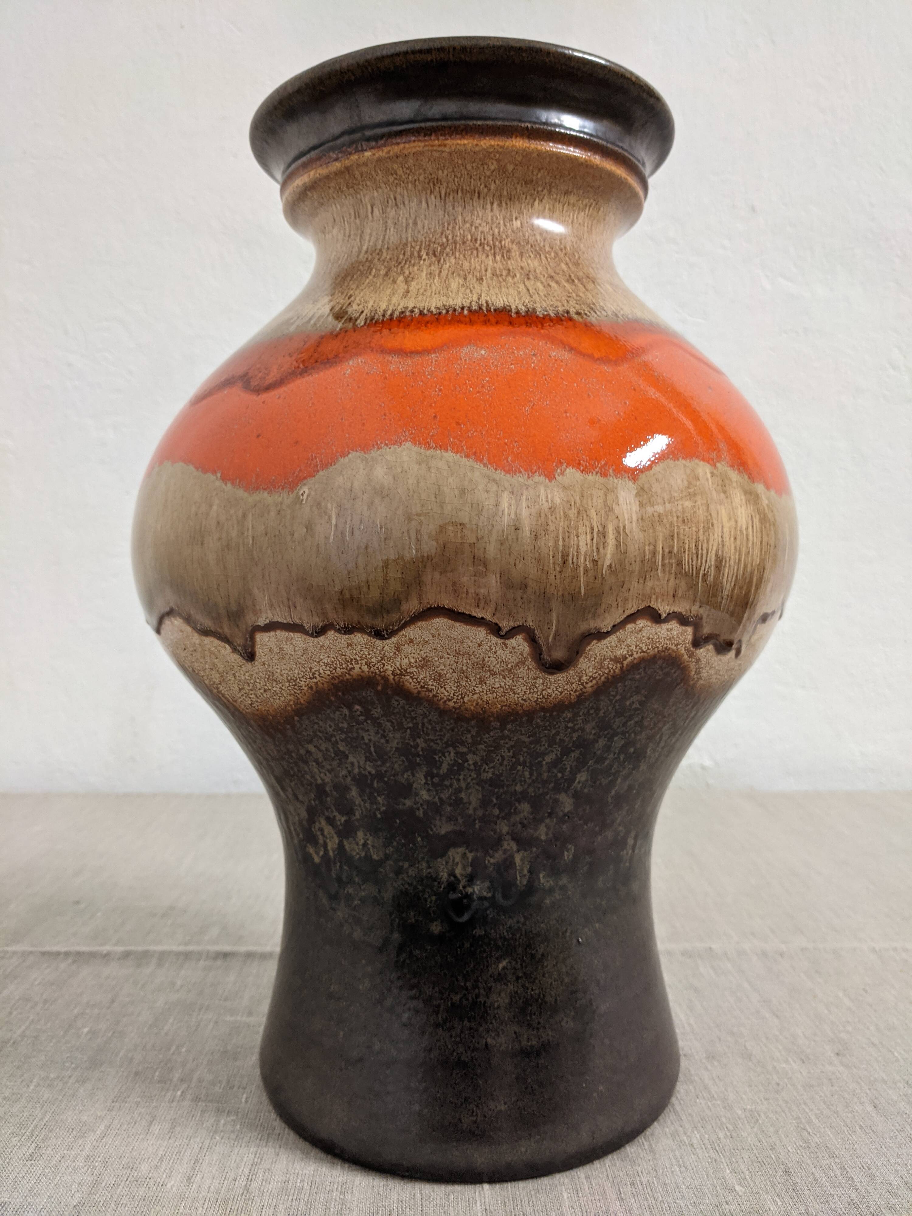 XL glazed ceramic vase, West Germany, 1950s/1960s
