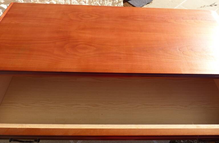 Large vintage-style chest of drawers with three drawers made from wood.